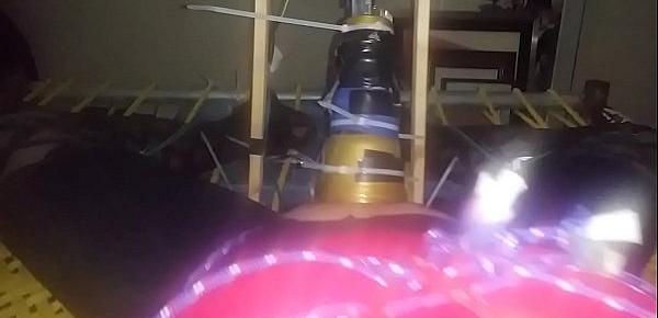  Tied up and forced to cum in spandex fleshlight machine